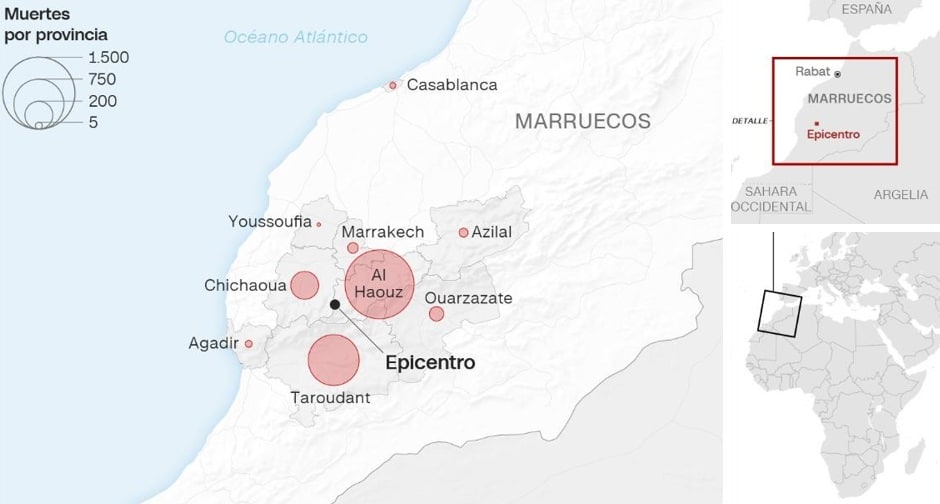 Mapa Emergencia Marruecos Octubre 2023 Diocesana De Orihuela Alicante